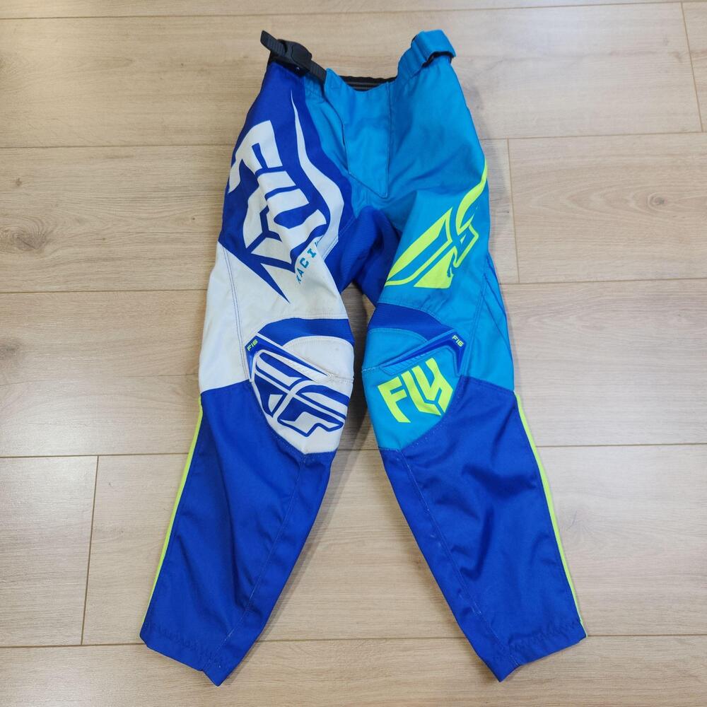Fly Racing F-16 Youth Motocross Pants Size 20 Blue Yellow Dirt Bike Gear
